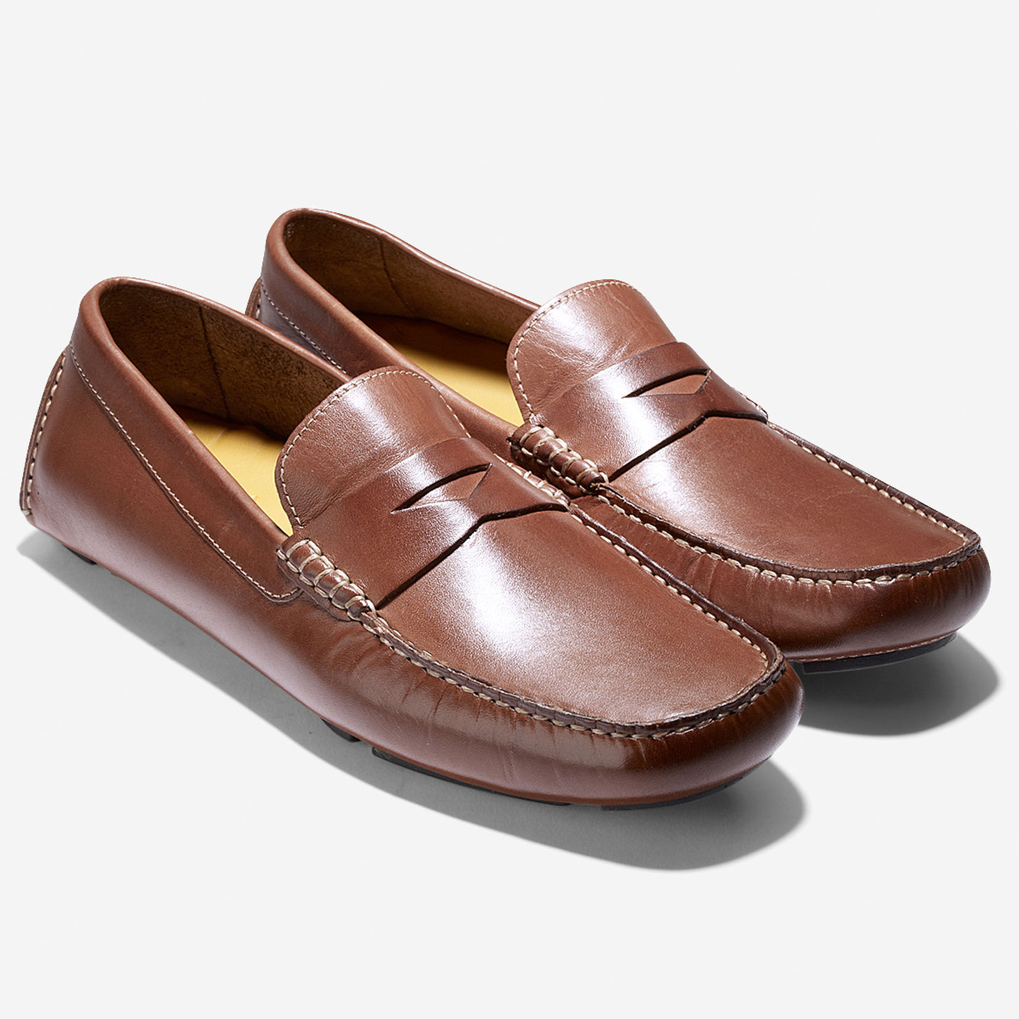 mens soft leather penny loafers