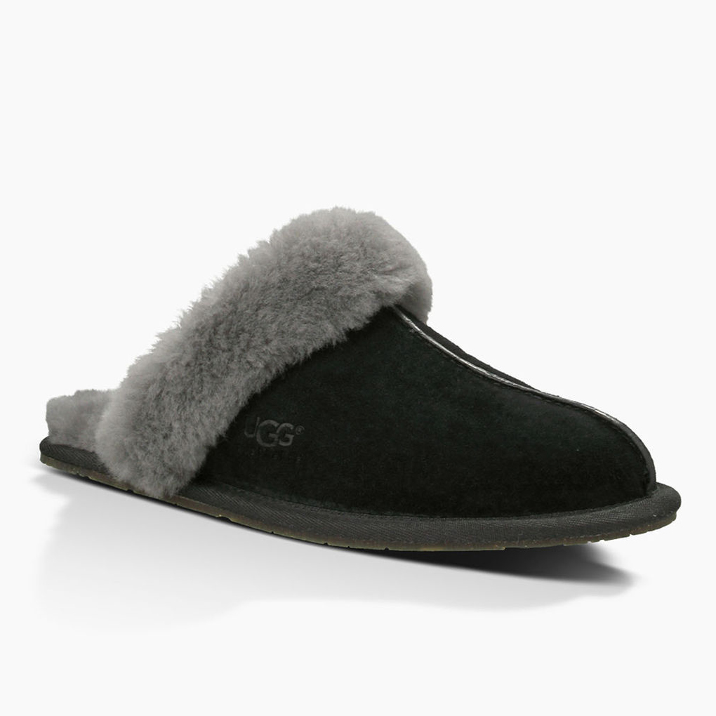 black grey and white ugg slippers